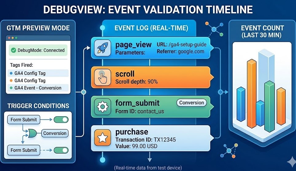Echtzeit-Validierung von Ereignissen im GA4 DebugView