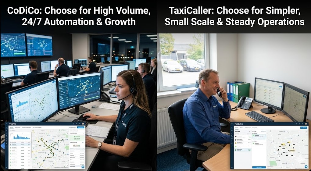 Taxi-Dispositionssystem zur Verwaltung von Buchungen und Fahrerzuweisung