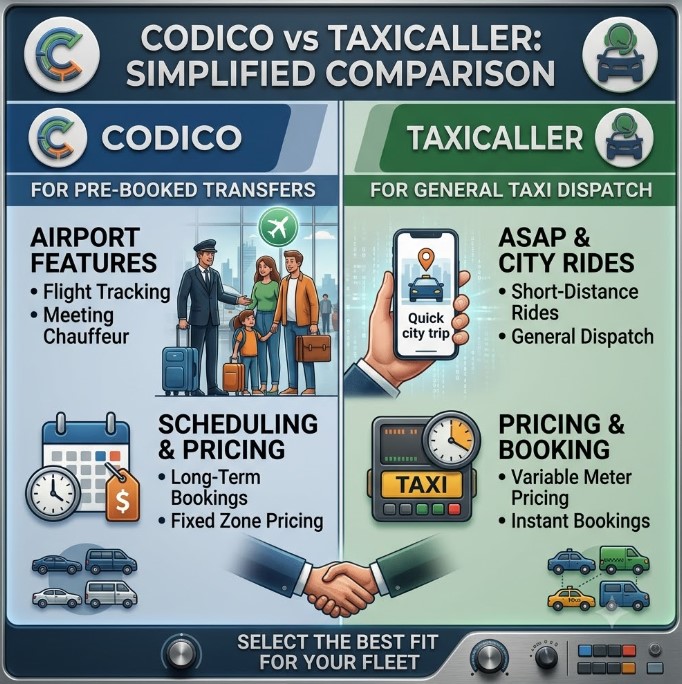 CodiCo vs. TaxiCaller: Die richtige Wahl für Flughafentransfers