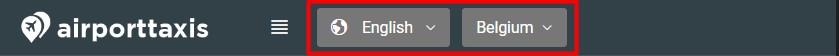 CodiCo admin panel header showing language switcher and Belgium division switcher